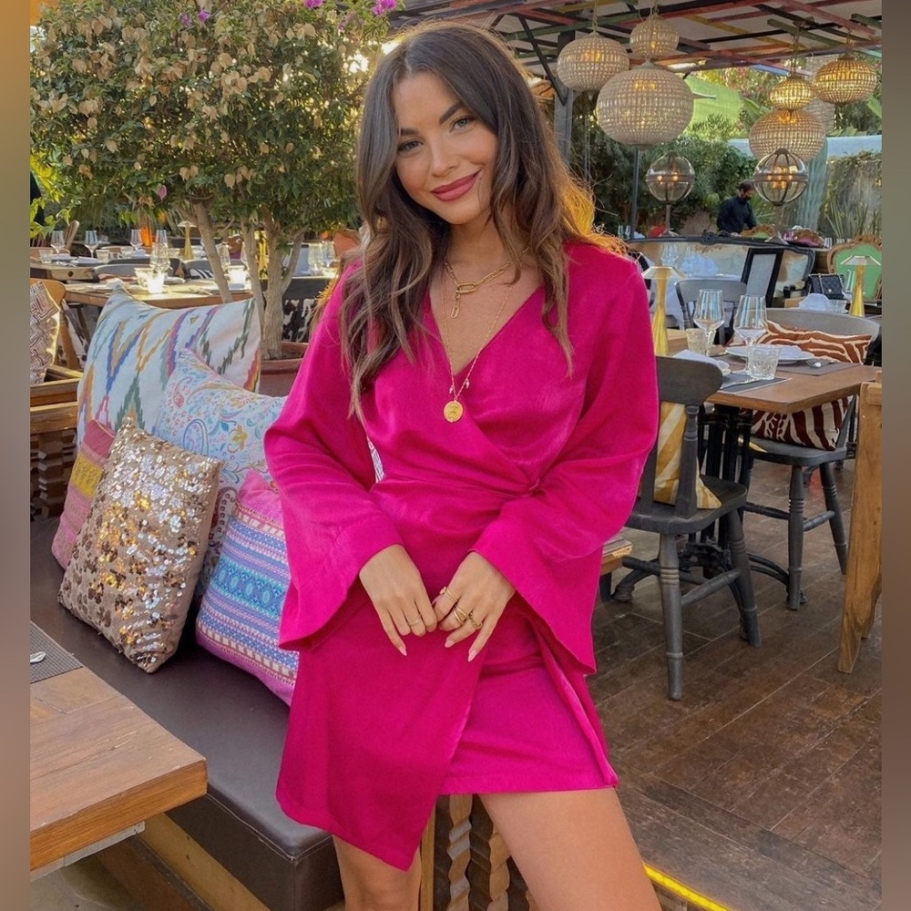 Zara 🌺 Satin Effect Wrap Dress